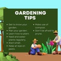 Green and Blue Simple Tips Gardening Instagram Post