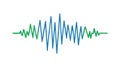 Green and Blue Sound Wave Line Vector, vector design Generative AI Royalty Free Stock Photo