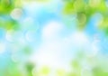 Green blue spring blurred bokeh background.