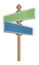 Green and blue street sign