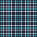 Green Blue tartan seamless vector pattern. Checkered plaid texture. Geometrical square background for fabric