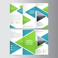 Green blue triangle trifold business Leaflet Brochure Flyer temp