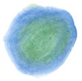 Green and blue watercolor blob