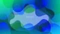 Green and blue waves. Futuristic abstract background with curved shapes and bright fluid colors. Royalty Free Stock Photo