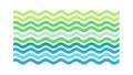 Green and Blue Wavy Lines Seamless Pattern, vector design Generative AI Royalty Free Stock Photo