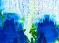 Green, Blue and White Abstraction. Liquid Art Painting. Textured background. Mixed paints.