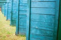 Green-blue wooden wall in the archery shooting gallery