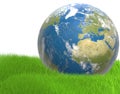 Green blue world wide planet earth 3d-illustration. elements of Royalty Free Stock Photo