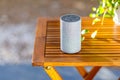 Green blur background and smart speakers Royalty Free Stock Photo