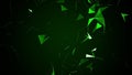 Green blurred abstract plexus particle effect background. Mess communication technology network background with moving lines and