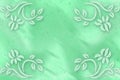 Green blurred background with flowers in corners Royalty Free Stock Photo