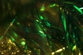 Green blurred holiday bokeh. Abstract Christmas background Royalty Free Stock Photo