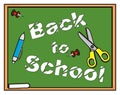 Green board with words back to school Royalty Free Stock Photo