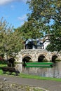 Green Boat by Bridge Christchurch Royalty Free Stock Photo