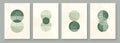 Green Boho Wall Art Set 3 or 4 Pieces of Posters Abstract Boho Rainbow Prints Boho Artwork Mid Century Modern Neutral