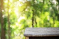 Green bokeh abstract background and wood table for design Royalty Free Stock Photo