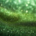 Green bokeh glittery background with defocused light texture Royalty Free Stock Photo