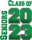 Green Bold Class of 2023 Stacked Logo Royalty Free Stock Photo