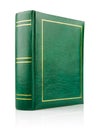 Green book in the leather binding
