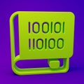 Green Books about programming icon isolated on purple-blue background. Programming language concept. PHP, CSS, XML, HTML Royalty Free Stock Photo