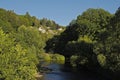 Green borders of river Ourthe near La-Roche-en-Ardenne