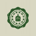 Green bottle of alcohol icon inside distressed rubber grunge texture stamp Royalty Free Stock Photo