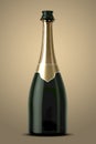 Gold Champagne Bottle Open Neck Royalty Free Stock Photo