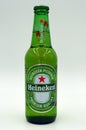 Green bottle of Heineken Lager Beer. Royalty Free Stock Photo
