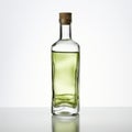 Green Oil Bottle With Cork On White Surface Royalty Free Stock Photo