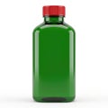 Green bottle with red cap isolated on white background Royalty Free Stock Photo