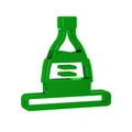 Green Bottle of sake icon isolated on transparent background. Royalty Free Stock Photo