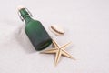 Green Bottle and Shells Royalty Free Stock Photo