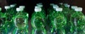 Green bottle water details inside the automatic machine Royalty Free Stock Photo