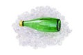 Green bottle of water on ice Royalty Free Stock Photo