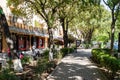 green boulevard on Abovyan Street in Yerevan city