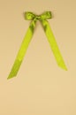 Green bow for gift card for Christmas Royalty Free Stock Photo