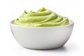 Green Bowl wasabi paste. Generate Ai Royalty Free Stock Photo
