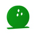 Green Bowling ball icon isolated on transparent background. Sport equipment. Royalty Free Stock Photo