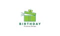 Green box gift surprise colorful logo vector icon symbol graphic design illustration