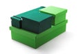 Green boxes Royalty Free Stock Photo