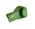 Green boxing glove on a white background