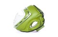 Green boxing helmet, modern headgear