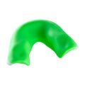 Green boxing mouthguard, on a white background, mouthguard upside down