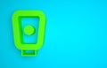 Green Boxing training paws icon isolated on blue background. Minimalism concept. 3D render illustration Royalty Free Stock Photo