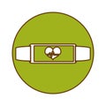 Green bracelet heart cardiology icon