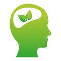 Green brain leaves icon image Royalty Free Stock Photo