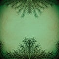 Green branches forming a frame on an old paper texture Royalty Free Stock Photo