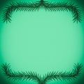 Green branches forming a frame on a pastel green background Royalty Free Stock Photo