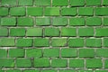 Green brick wall