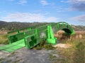 Green bridge decorated with large shamrocks